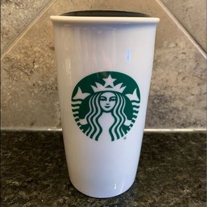 Rare! Ceramic Starbucks Travel Mug 12 oz